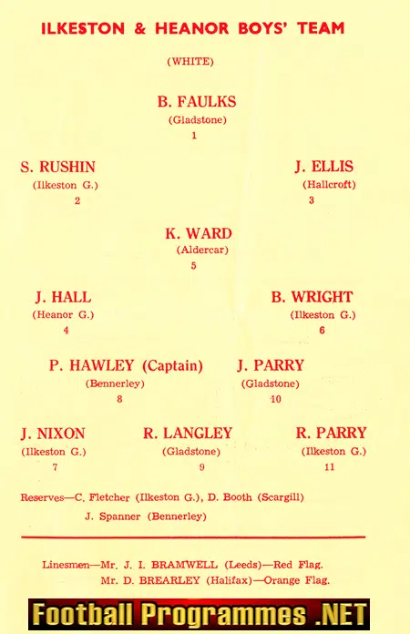 Bradford Boys v Ilkeston Heanor 1963 - Schoolboys Trophy