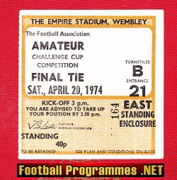 Ilford v Bishops Stortford 1974 – Amateur cup Final TICKET