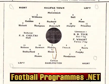 Halifax Town v Darlington 1954