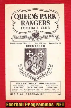 Queens Park Rangers v Brentford 1961