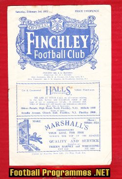 Finchley v Cheshunt 1951 – London Senior Cup