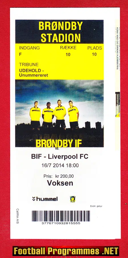 Brondby IF v Liverpool 2014 - Denmark