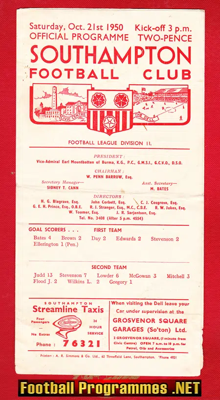 Southampton v Notts County 1950