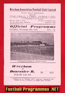 Wrexham v Doncaster Rovers 1958