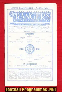 Glasgow Rangers v St Johnstone 1961