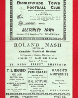 Biggleswade Town v Bletchley Town 1964