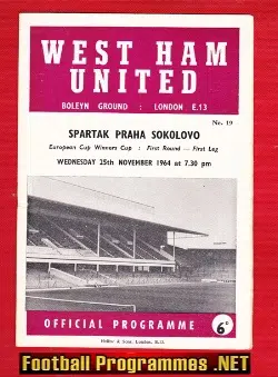 West Ham United v Spartak Praha Sokolovo 1964 – ECWC