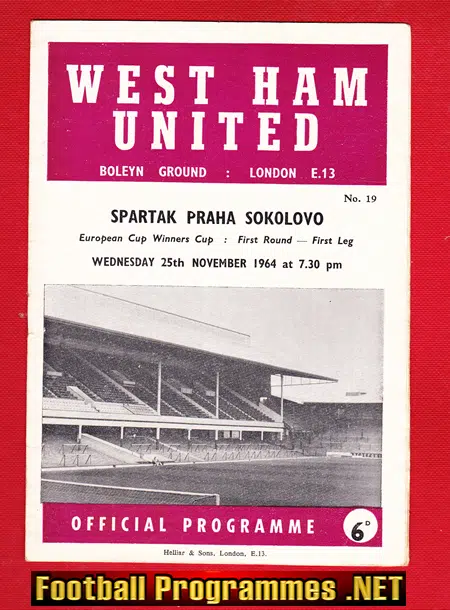 West Ham United v Spartak Praha Sokolovo 1964 – ECWC