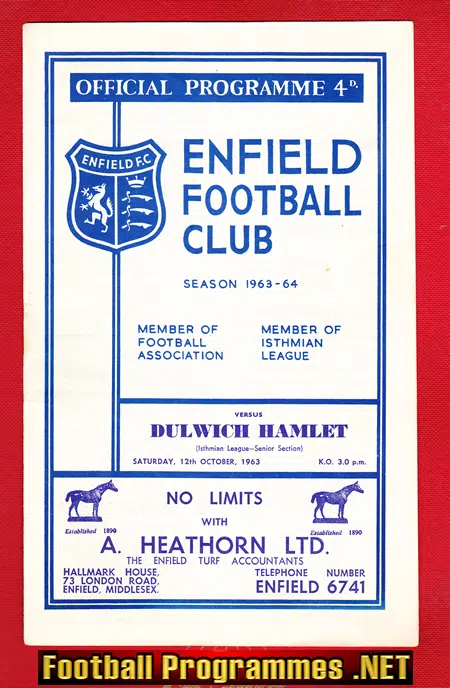Enfield v Dulwich Hamlet 1963
