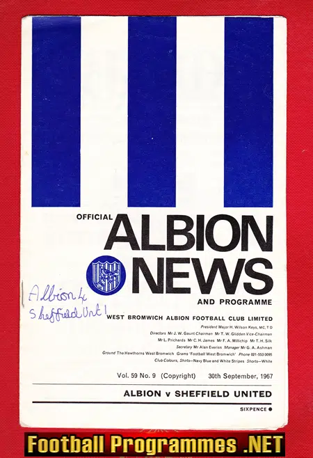 West Bromwich Albion v Sheffield United 1967