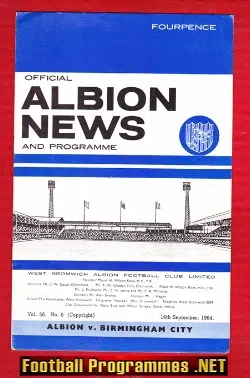 West Bromwich Albion v Birmingham City 1964