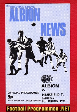 Brighton Hove Albion v Mansfield Town 1972