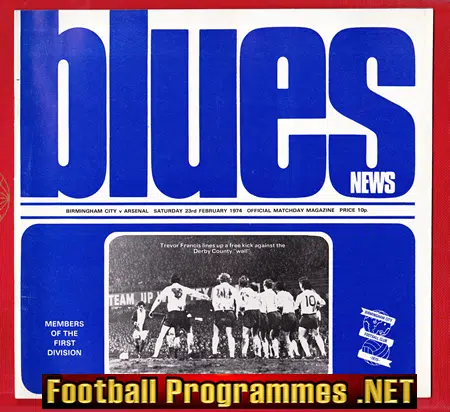 Birmingham City v Arsenal 1974