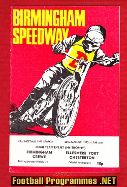 Birmingham Speedway Tournament Crewe – Chesterton Plus 1973