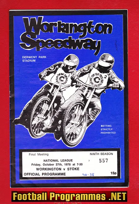 Workington Speedway v Stoke 1978