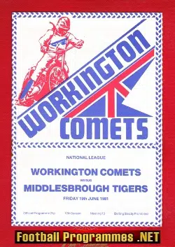 Workington Speedway v Middlesbrough 1981