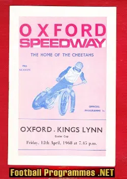 Oxford Speedway v Kings Lynn 1968 – Easter Cup Meeting