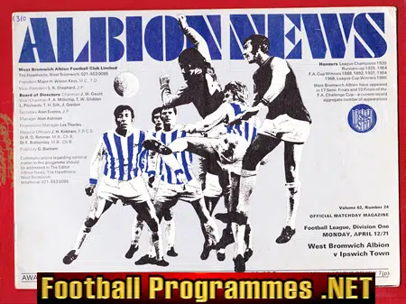 West Bromwich Albion v Ipswich Town 1971