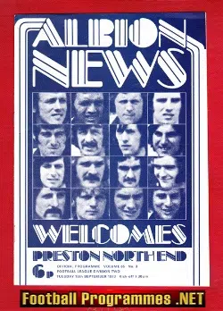 West Bromwich Albion v Preston 1973