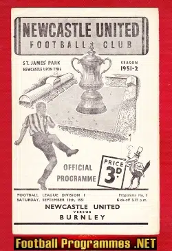 Newcastle United v Burnley 1951