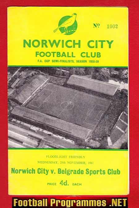 Norwich City v Belgrade Sports Club 1961 – Friendly Match