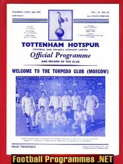 Tottenham Hotspur v Torpedo Moscow 1959
