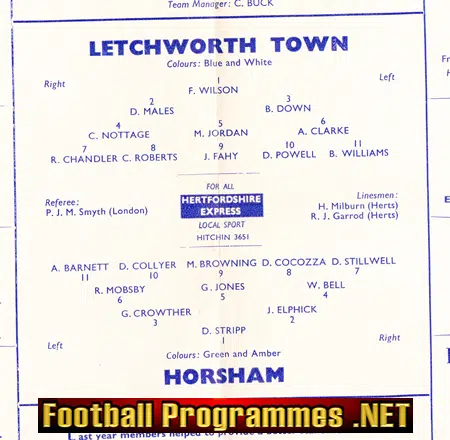 Letchworth Town v Horsham 1961 - Corinthian Shield