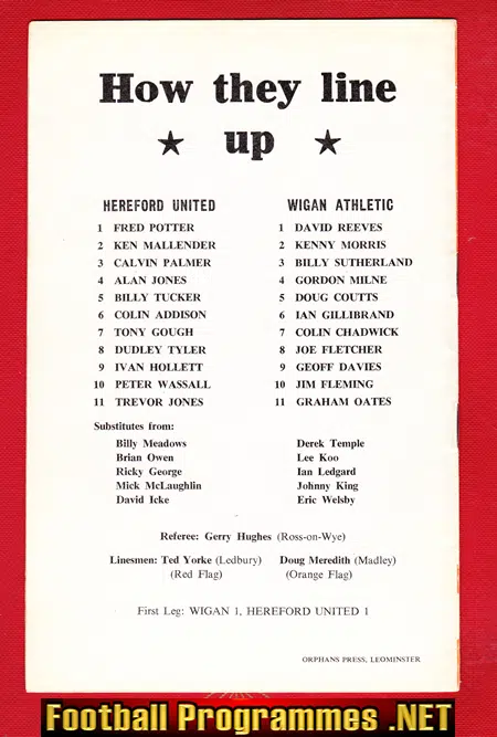 Hereford United v Wigan Athletic 1972 - Senior Cup Final