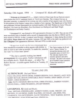 Altrincham v Liverpool 1994 – X1 Friendly Match