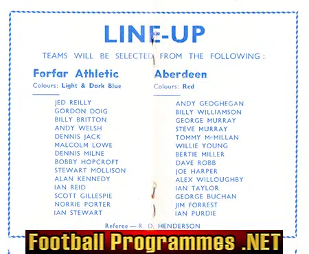 Forfar Athletic v Aberdeen 1971 - Opening Of The Floodlights