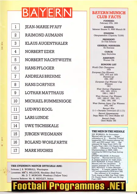 Everton v Bayern Munich 1987 - Centenary All Stars Match