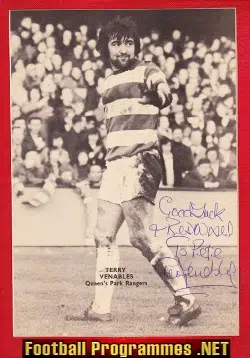Queens Park Rangers Terry Venables Signed Autograph Picture 70s