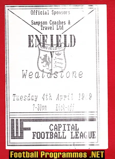 Enfield v Wealdstone 1989