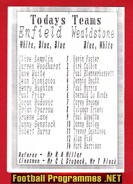 Enfield v Wealdstone 1989