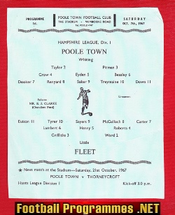 Poole Town v Fleet 1967 – Hampshire League