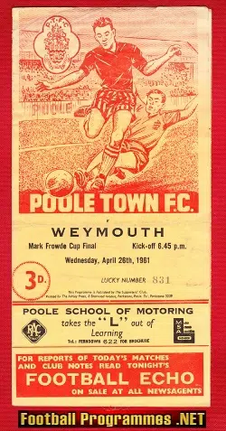 Poole Town v Weymouth 1961 - Cup Final