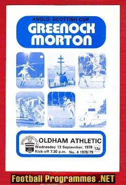 Greenock Morton v Oldham Athletic 1978 – Anglo Scottish Cup