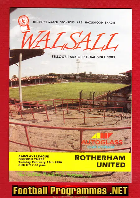 Walsall v Rotherham United 1990 – Last at Fellows Park – V1