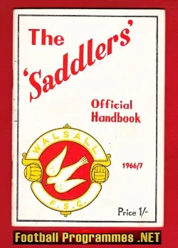 Walsall Football Club Official Handbook 1966 - 1967