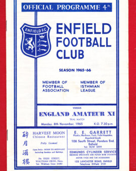 Enfield v England 1965 – Amateurs Trials Match