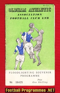 Oldham Athletic v Burnley 1961 – Floodlights Opening Match