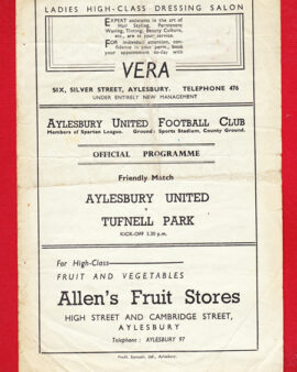 Aylesbury United v Tufnell Park 1947 – Friendly Match 1940s