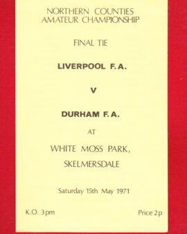 Durham v Liverpool 1971 – FA Boys Cup Final at Skelmersdale