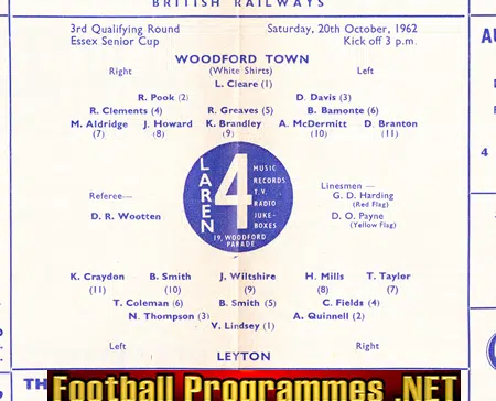 Woodford Town v Leyton 1962 - Essex Senior Cup