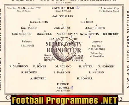 Leatherhead v Redhill 1963