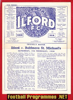 Ilford v Boldmere St Michaels 1956 – Friendly Game