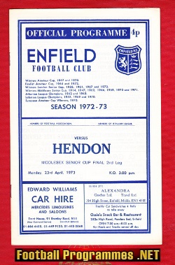 Enfield v Hendon 1973 – Middlesex Senior Cup Final