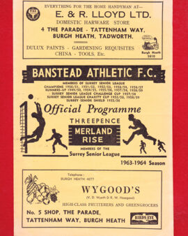 Banstead Athletic v Redhill 1963