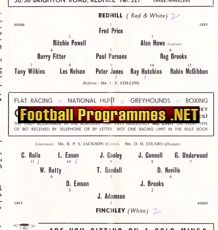 Redhill v Finchley 1963