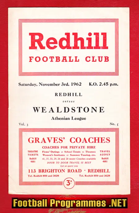 Redhill v Wealdstone 1962 – Athenian League